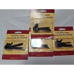 4 Packs, Panacea  Swag Hooks, Powder-coated Steel Ceiling, BLACK ( 5 per pack)